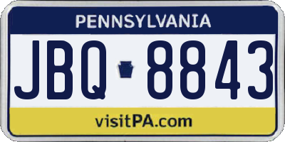 PA license plate JBQ8843