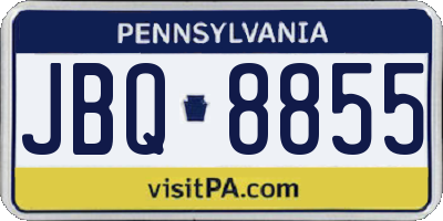 PA license plate JBQ8855