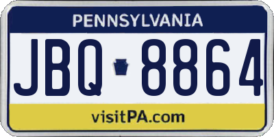 PA license plate JBQ8864