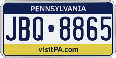 PA license plate JBQ8865