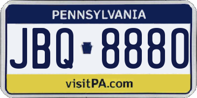 PA license plate JBQ8880