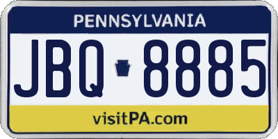 PA license plate JBQ8885