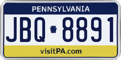 PA license plate JBQ8891