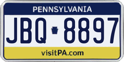 PA license plate JBQ8897