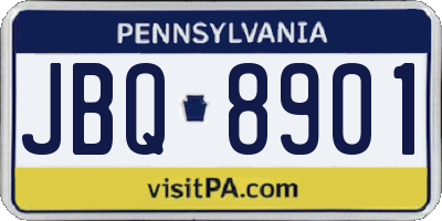 PA license plate JBQ8901