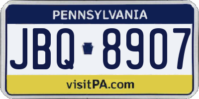 PA license plate JBQ8907