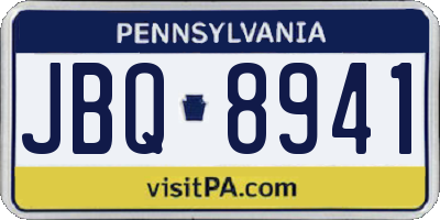 PA license plate JBQ8941