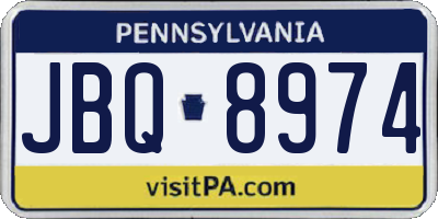 PA license plate JBQ8974