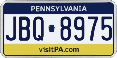 PA license plate JBQ8975