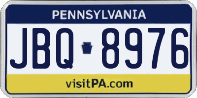 PA license plate JBQ8976