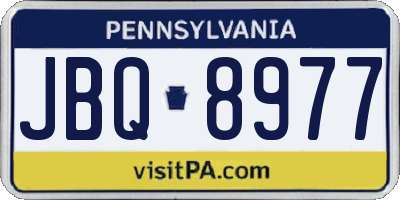 PA license plate JBQ8977