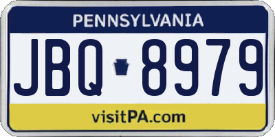 PA license plate JBQ8979