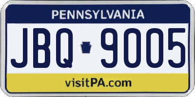 PA license plate JBQ9005