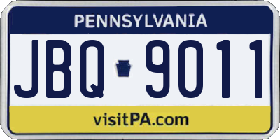 PA license plate JBQ9011