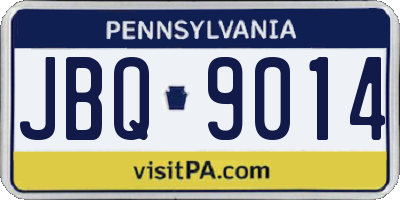 PA license plate JBQ9014