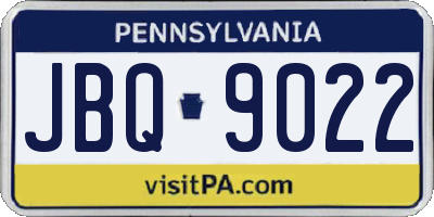 PA license plate JBQ9022