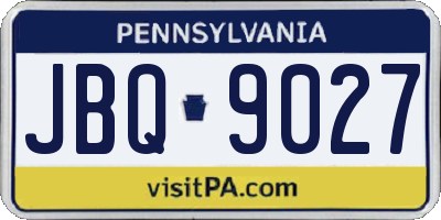 PA license plate JBQ9027