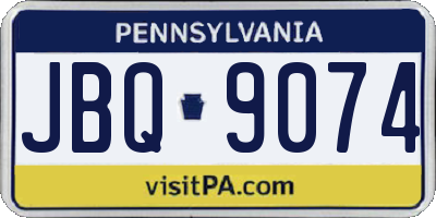 PA license plate JBQ9074