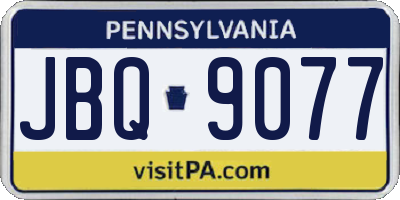 PA license plate JBQ9077