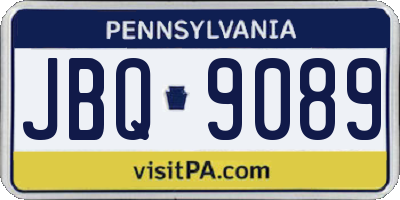 PA license plate JBQ9089