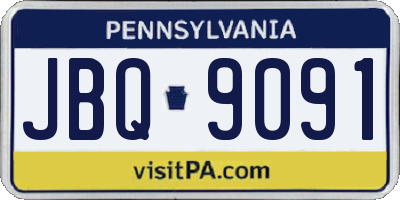 PA license plate JBQ9091