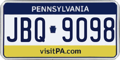 PA license plate JBQ9098