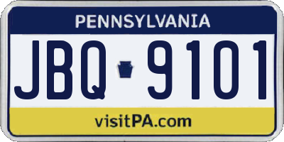 PA license plate JBQ9101