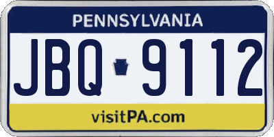 PA license plate JBQ9112
