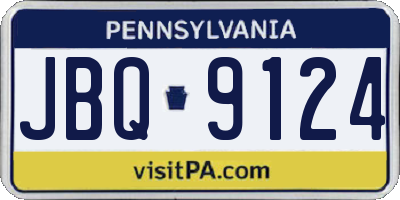 PA license plate JBQ9124