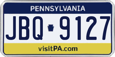 PA license plate JBQ9127