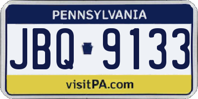 PA license plate JBQ9133