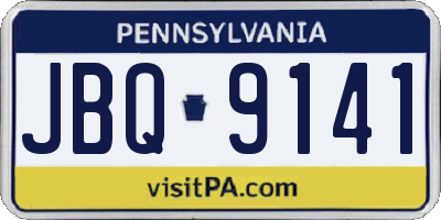 PA license plate JBQ9141