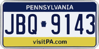 PA license plate JBQ9143