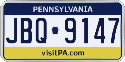 PA license plate JBQ9147