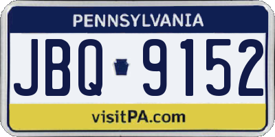 PA license plate JBQ9152