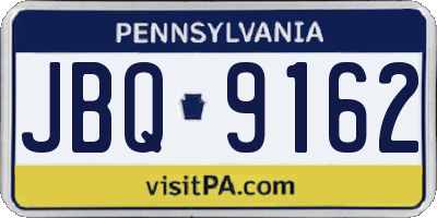 PA license plate JBQ9162