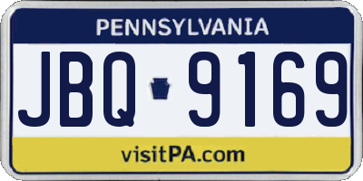 PA license plate JBQ9169