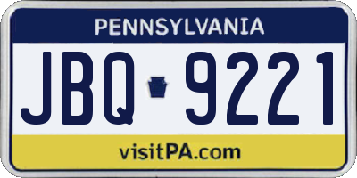 PA license plate JBQ9221