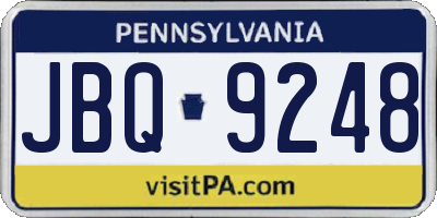 PA license plate JBQ9248