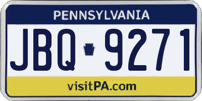 PA license plate JBQ9271