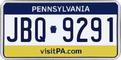 PA license plate JBQ9291