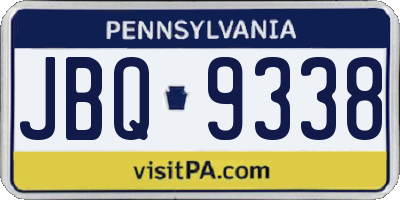 PA license plate JBQ9338