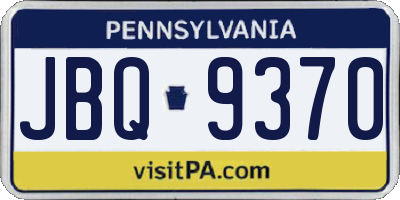 PA license plate JBQ9370