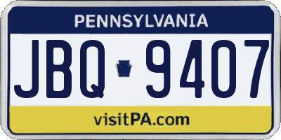 PA license plate JBQ9407