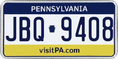 PA license plate JBQ9408