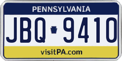 PA license plate JBQ9410