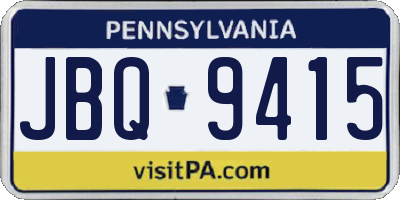 PA license plate JBQ9415