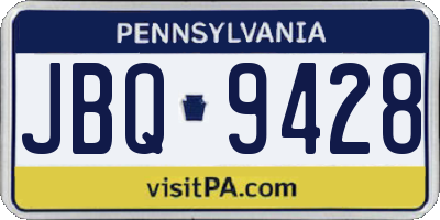 PA license plate JBQ9428