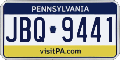 PA license plate JBQ9441