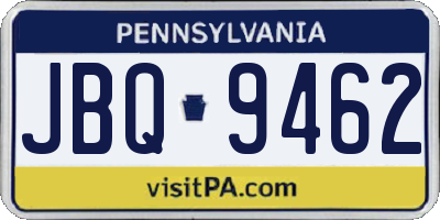 PA license plate JBQ9462
